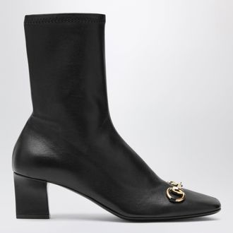 Gucci Black Signora ankle boots with horsebit