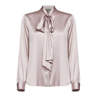 Tagliatore Lavalli&egrave;re Strikblouse - Dames - Blouses & Shirts - Roze - Maat: M Zijde