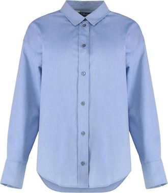 Max Mara Smmadele Katoenen Shirt - Dames - Overhemden - Blauw - S - Katoen - Overhemden