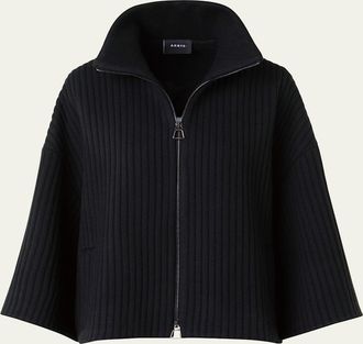 Akris Philia Wool-Cashmere Corduroy Jacket