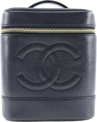 Chanel Vanity Black Leather Handbag (Pre-Owned)