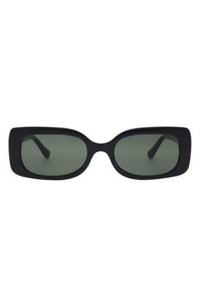 Florence By Mills 52mm Rectangular Sunglasses in Gloss Black at Nordstrom Rack