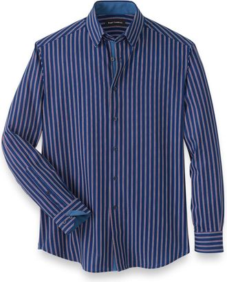 Paul Fredrick Performance Stretch Stripe Casual Shirt