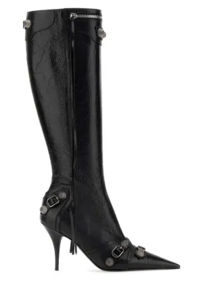 Balenciaga Black Leather Cagole Boots