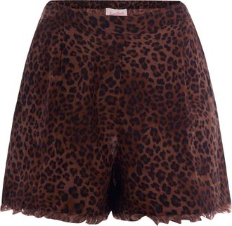 MC2 Saint Barth Lightweight Linen Shorts with All-Over Leopard Print