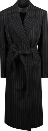 Acne Studios Long Coat With Belt At The Waist