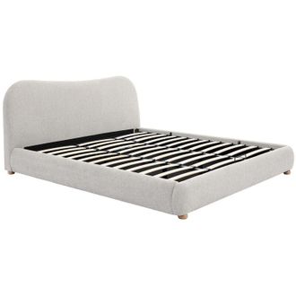 Vente-Unique Letto con contenitore 180 x 200 cm Tessuto Beige - VANARI