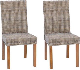 vidaXL Silla De Comedor 2 Pcs Gris Kubu 45 X 54 X 93 Cm Vidaxl