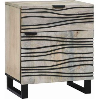 vidaXL Armadio da Notte con cassetto Bianco e nero 50 x 33 x 60 cm - Vidaxl