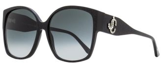 Jimmy Choo London Womens Square Sunglasses Noemi DXF9O Black Glitter 61mm