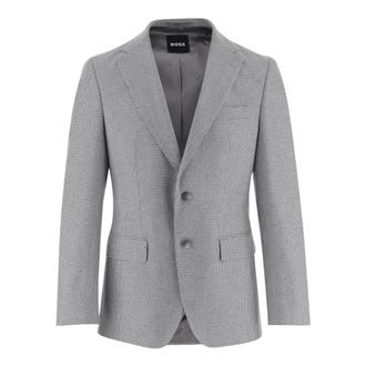 HUGO BOSS Americana de botonadura sencilla en mezcla de lana el&aacute;stica - Jackets - Hombre - Gris - 2XL
