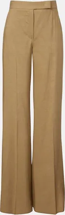 Max Mara Linen and silk twill wide-leg pants