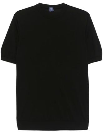 Fedeli fine-knit T-shirt - Black