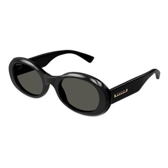 Gucci Ladies Black Oval Sunglasses GG1587SA 001