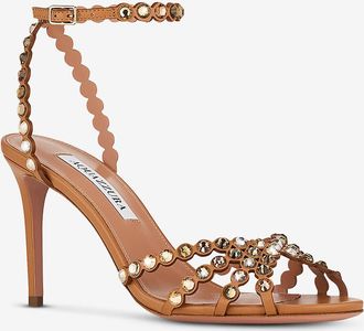 Aquazzura Sandalen aus Nappaleder und Kristallen Tequila 85