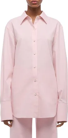 Helmut Lang Open Tie Back Cotton Shirt in Peony at Nordstrom, Size X-Small