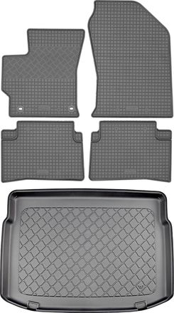 OEM Toyota Corolla Xii E210 / Corolla Xii E210 Hybrid Hatchback (5 Puertas) Desde 02.2019 Set - Alfombrillas De Goma Para Coche + Alfombrilla Para Maleter