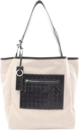 Bottega Veneta Pre-owned Tote Bags, male, Beige, Size: ONE SIZE Pre-owned Vintage Tote Bag