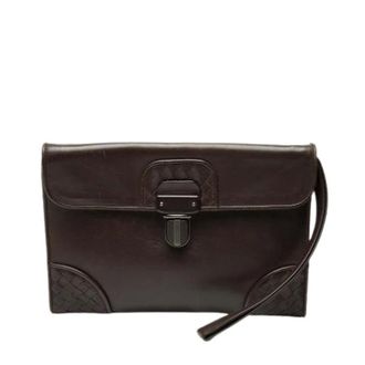 Bottega Veneta Pre-owned Clutches, female, Brown, Size: ONE SIZE Pre-owned Leather Clutch