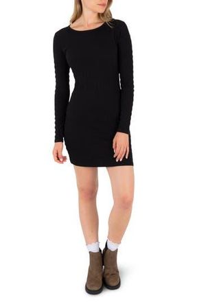 Hurley Whistler Long Sleeve Minidress in Black at Nordstrom Rack, Size X-Large