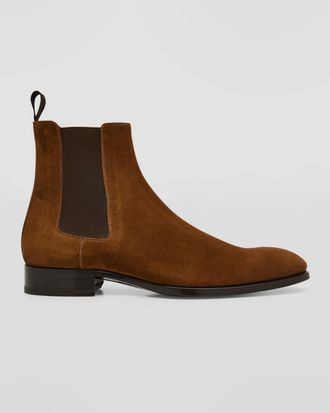 Brioni Mens Suede Chelsea Boots