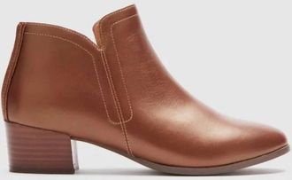 FRANKiE4 Womens Novah Leather Bootie In Cognac