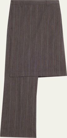 Bottega Veneta Striped Melange Wool Wrap Pant Skirt