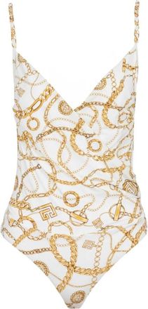 Balmain Chaines Pattern One-Piece Swimsuit
