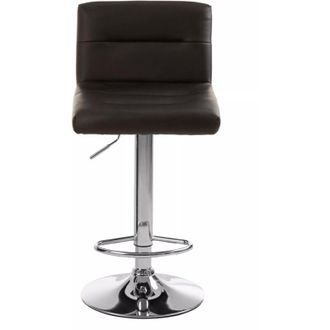 Premier Housewares Interiors By Premier Adjustable Height Black Seat Bar Stool With Chrome Base, Comfortable Bar Chair, Sleek Modern Bar Stool