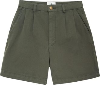 Anine Bing Carrie pleated shorts - women - Cotton/Spandex/Elastane - 34 - Green