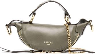 Lancel mini Origami crossbody bag - women - Leather/Cotton - One Size - Green