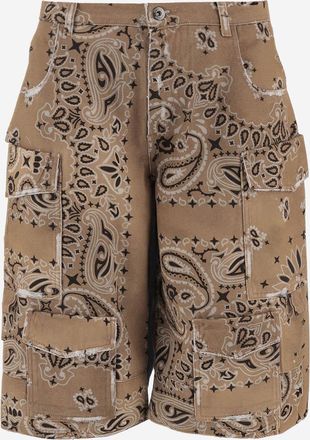 DON'T @ ME Short Cotton Jeans With Bandana Print