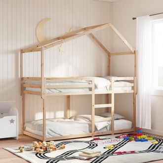 vidaXL Cama Litera Sin Colch&oacute;n Madera Maciza De Pino 90x200 Cm Vidaxl