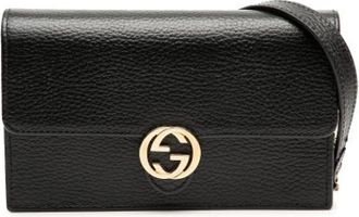 Gucci Pre-owned Cross Body Bags, female, Black, Size: ONE SIZE Pre-owned Wallet on Chain