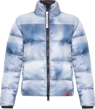 Love Moschino Hoge hals ritsjas met logopatch - Dames - Gewatteerde jassen - Blauw - XL - Jassen