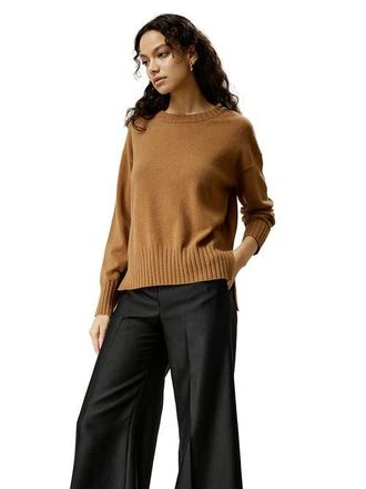 LilySilk Womens Crew Neck Cashmere Sweater in Brown at Nordstrom, Size Small