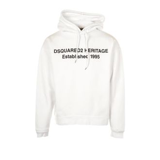 Dsquared2 Sudaderas Blancas con Capucha Relax Fit - Sweatshirts & Hoodies - Hombre - Blanco - S