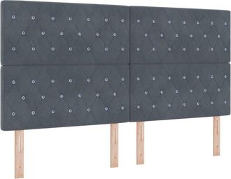 vidaXL Cabecero Led Argyle Con Cabecera Gris Oscuro 90 Cm Terciopelo Vidaxl