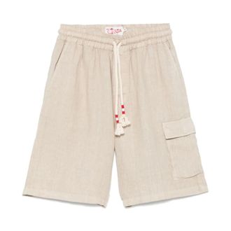 MC2 Saint Barth Casual Shorts, male, Beige, Size: XL Cargo Shorts with Drawstring Waistband