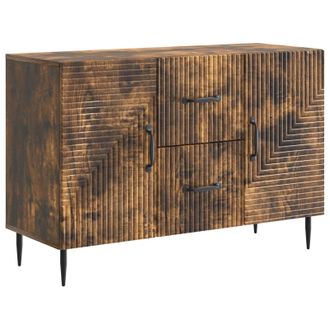 vidaXL Aparador Roble Ahumado 89 X 34,5 X 60 Cm Madera De Ingenier&iacute;a Vidaxl