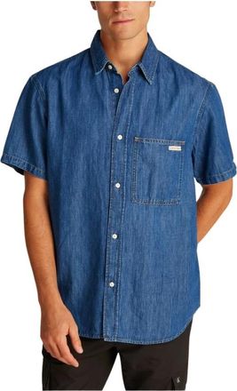 Calvin Klein Jeans Regular SS Denim J30J327178 Shirt - Heren - Spijkeroverhemden - Blauw - L - Denim - Overhemden