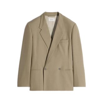 Christophe Lemaire Blazers, male, Beige, Size: M Double-breasted Jacket