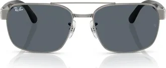 Ray-Ban 61mm Square Sunglasses in Gunmetal/blue at Nordstrom