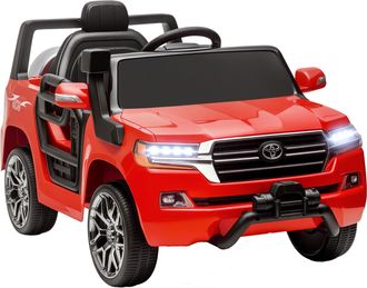 OEM Coche El&eacute;ctrico Para Ni&ntilde;os De +3 A&ntilde;os Toyota Land Cruiser Con Bater&iacute;a 12v Mando A Distancia Y M&uacute;sica Mp3 Rojo