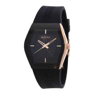 Bulova Latin Grammy Mens Quartz Black Dial Watch 97A163