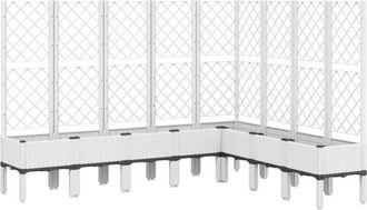 vidaXL Jardinera Con Enrejado Pp Blanco 200x160x142 Cm Vidaxl