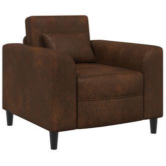 vidaXL Poltrona Marrone Pelle Scamosciata Sintetica Vidaxl