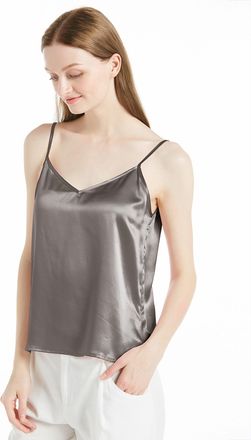 LilySilk V Neck Front and Back Silk Camisole