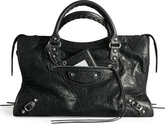 Balenciaga LE CITY MEDIUM BAG IN ARENA LAMBSKIN WITH POLISHED SILVER METAL DETAILS - Balenciaga - Woman