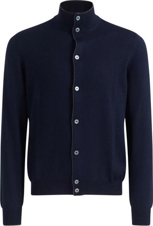 Gran Sasso Cardigan - Heren - Vesten - Blauw - 2XL - Wol - Truien & Vesten